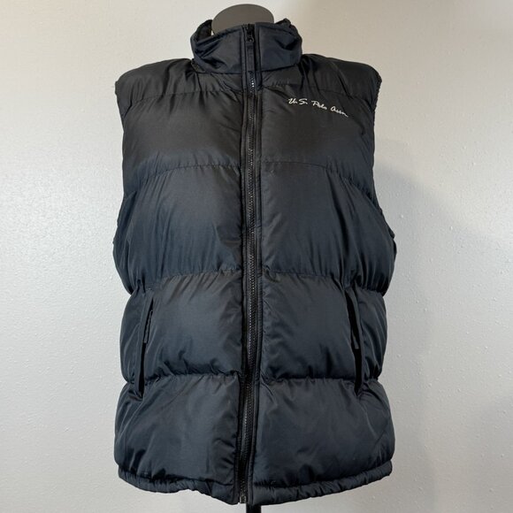 US Polo Assn Mens 2X Black Puffer Vest Hooded Full Zip Outdoor Warm Activewear - Picture 16 of 16